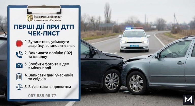ПЕРШІ ДІЇ ПРИ ДТП ЧЕК-ЛИСТ