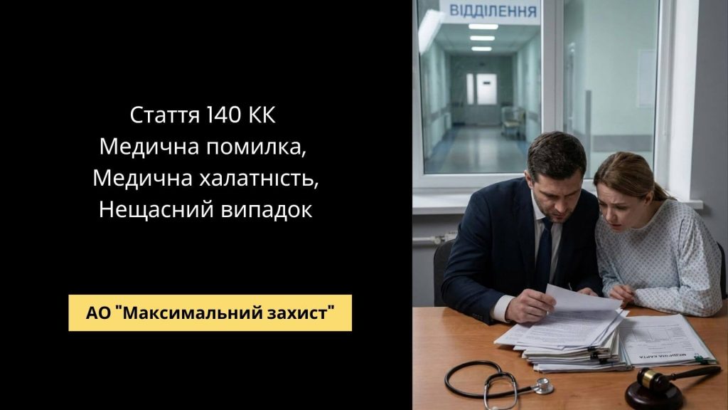Адвокат у справі за ст. 140 КК - неналежне виконання обов'язків медпрацівником