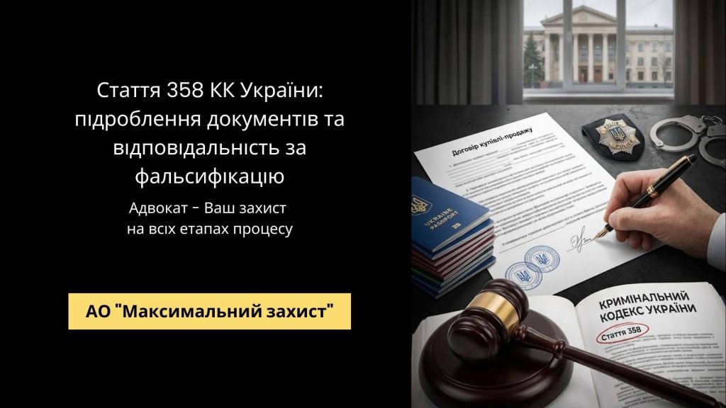 Адвокат у справі за ст. 358 КК - підроблення документів та фальсифікація