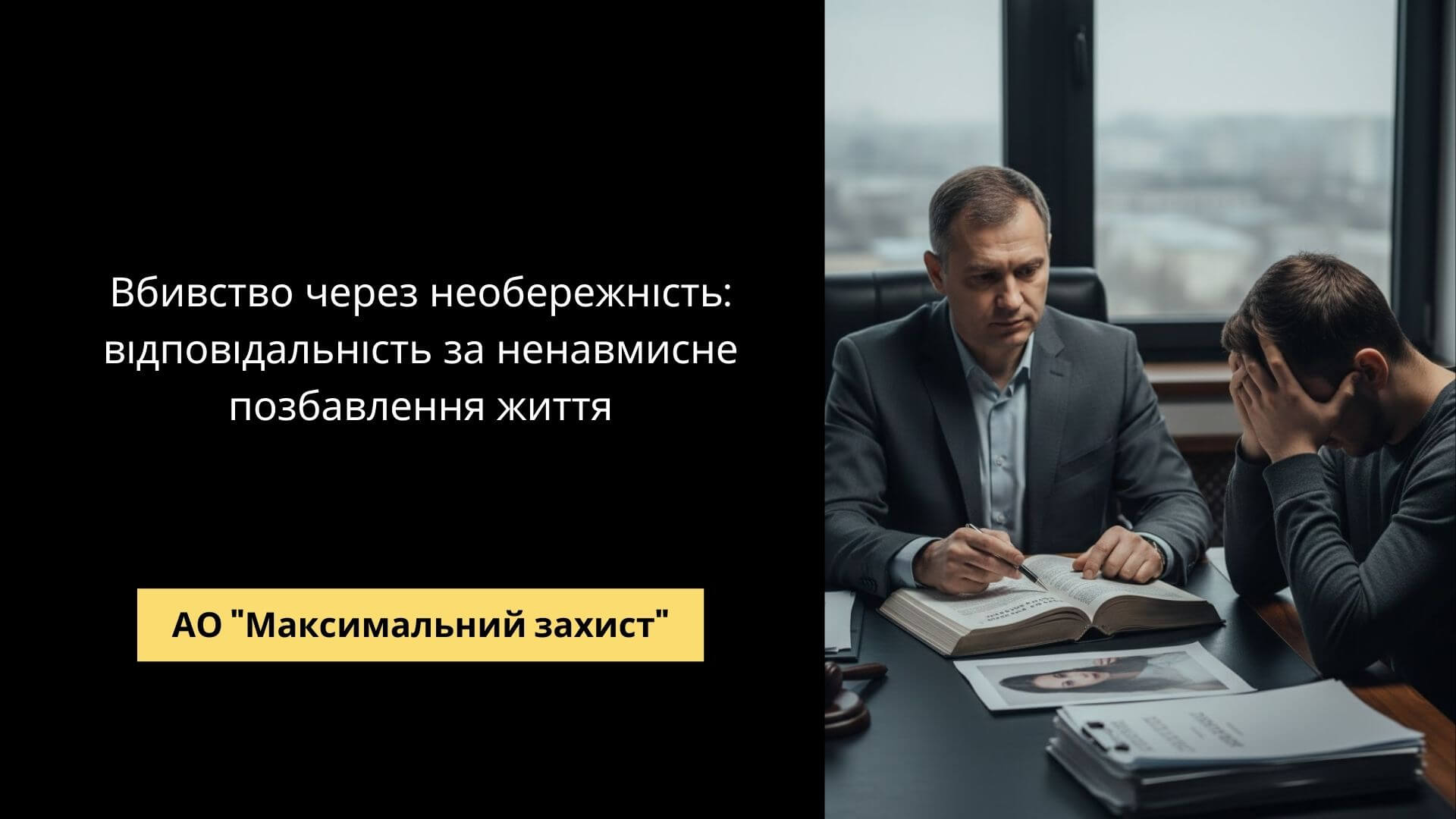 Адвокат у справі про вбивство через необережність - ненавмисне позбавлення життя