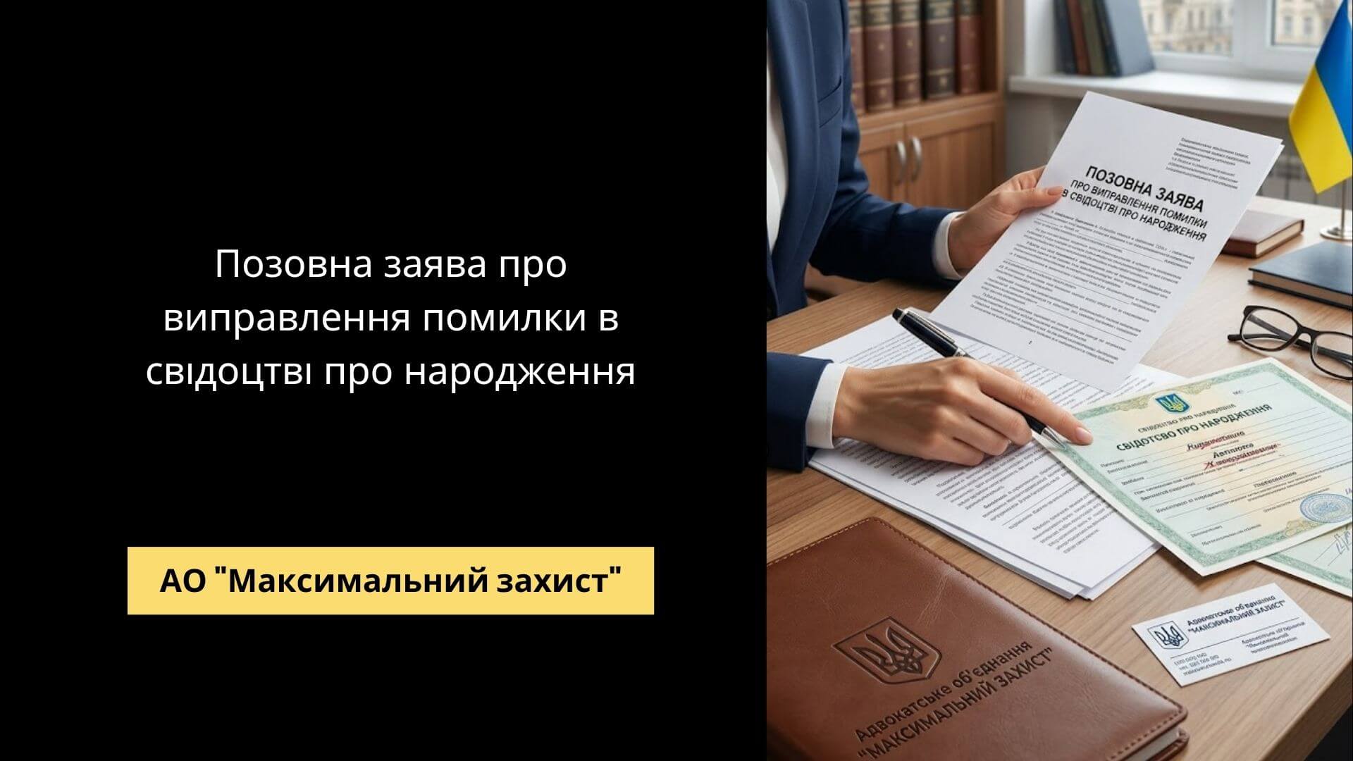Адвокат готує позовну заяву до суду – виправлення помилки в свідоцтві про народження