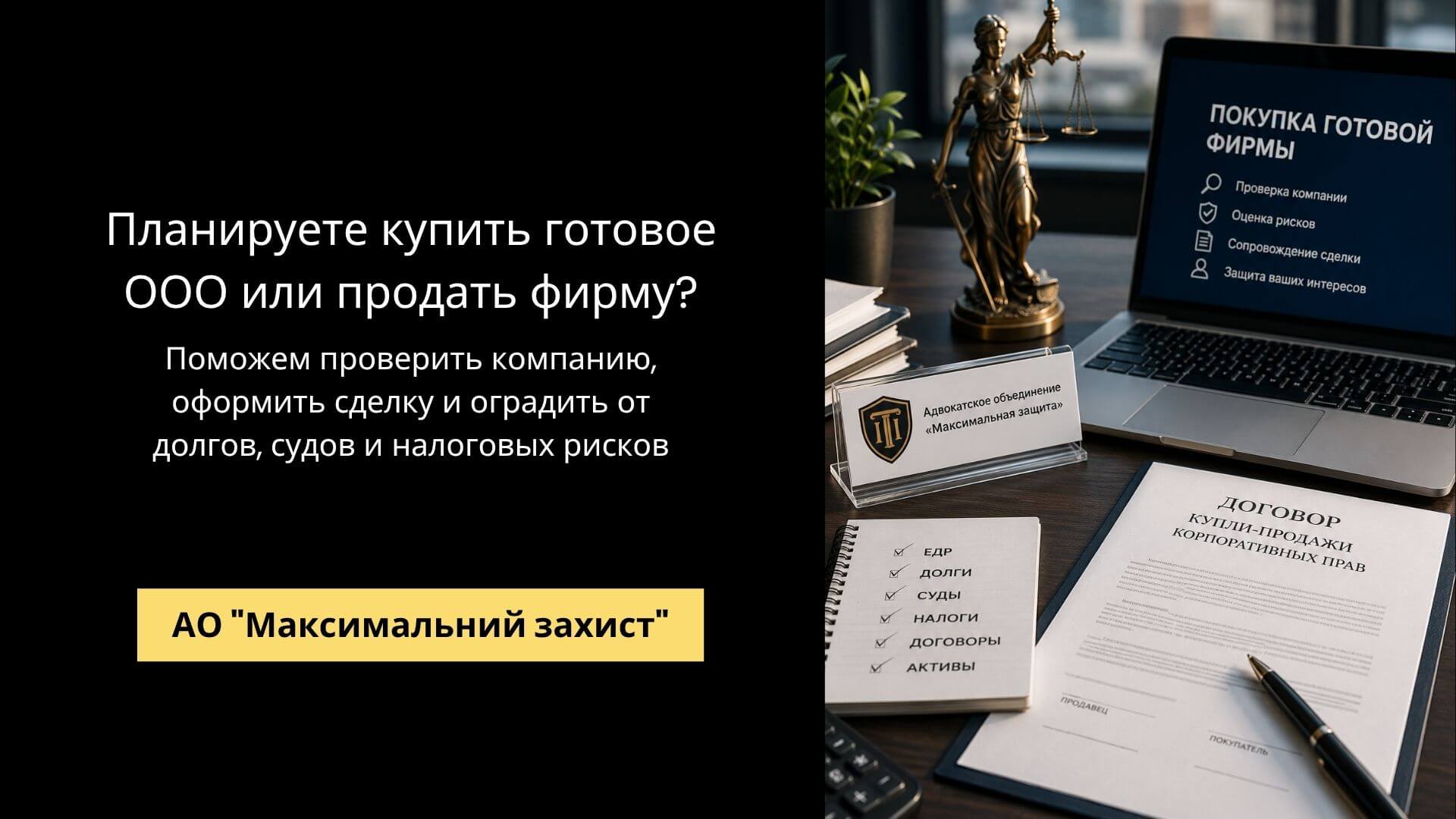 Юрист сопровождает сделку между сторонами – продажа и покупка готовых фирм