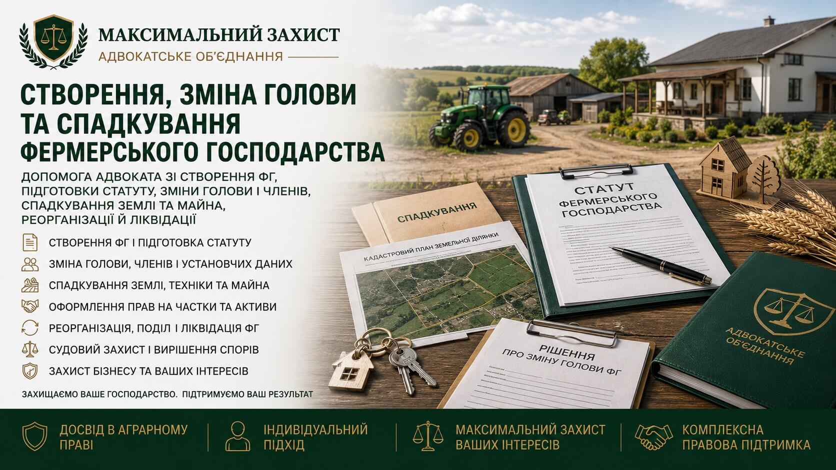 Адвокат консультує фермерів щодо створення господарства – юридичний супровід фермерського господарства