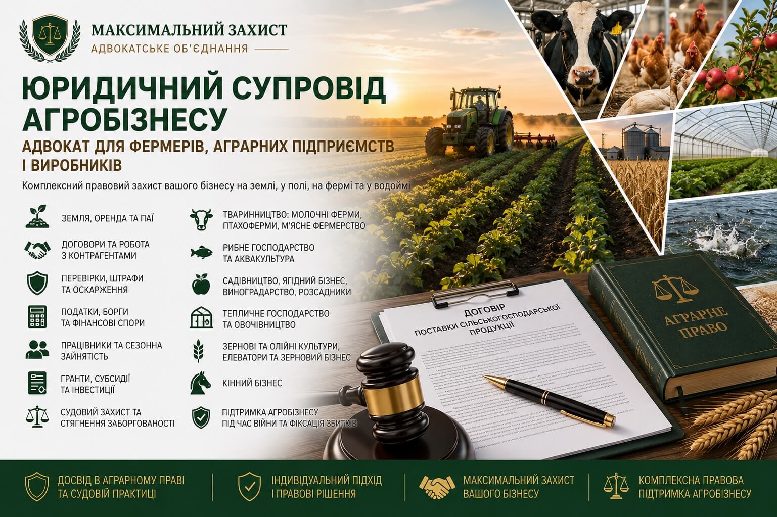 Адвокат консультує представників агробізнесу – юридичний супровід агробізнесу
