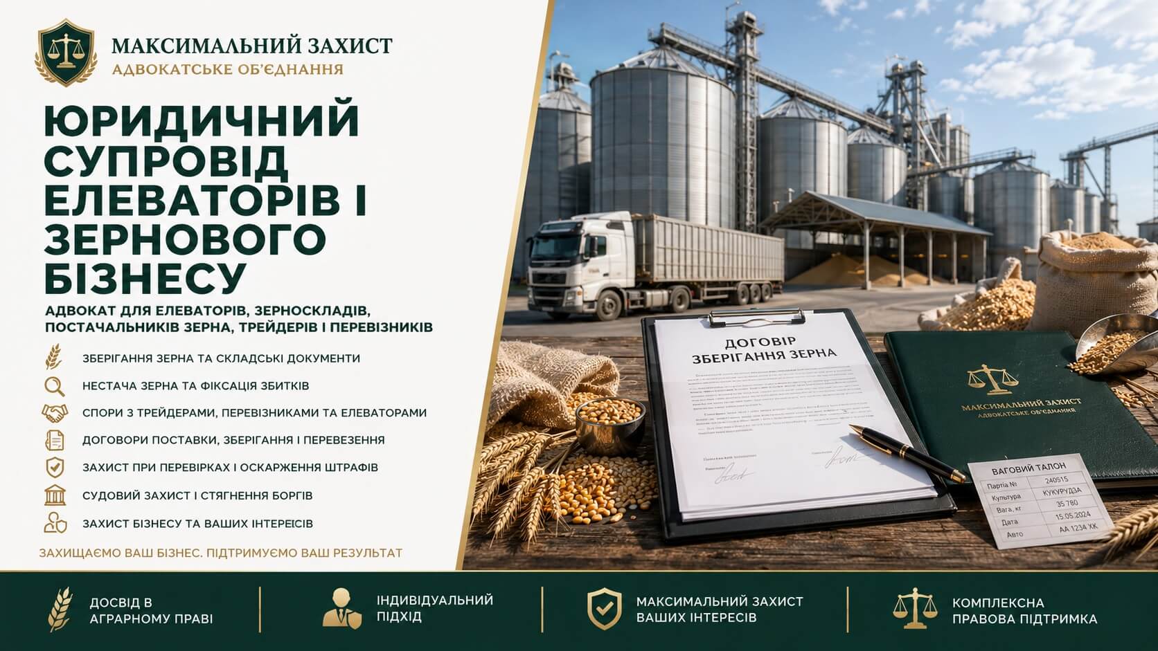 Адвокат консультує представників агробізнесу – юридичний супровід елеваторів