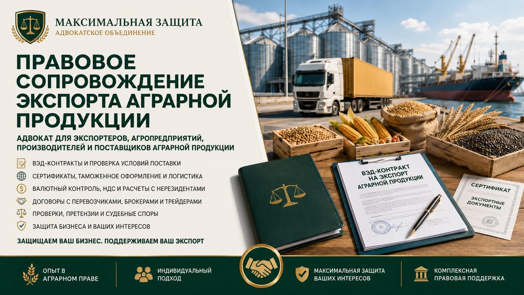 Адвокат сопровождает экспорт аграрной продукции – правовое сопровождение экспорта аграрной продукции