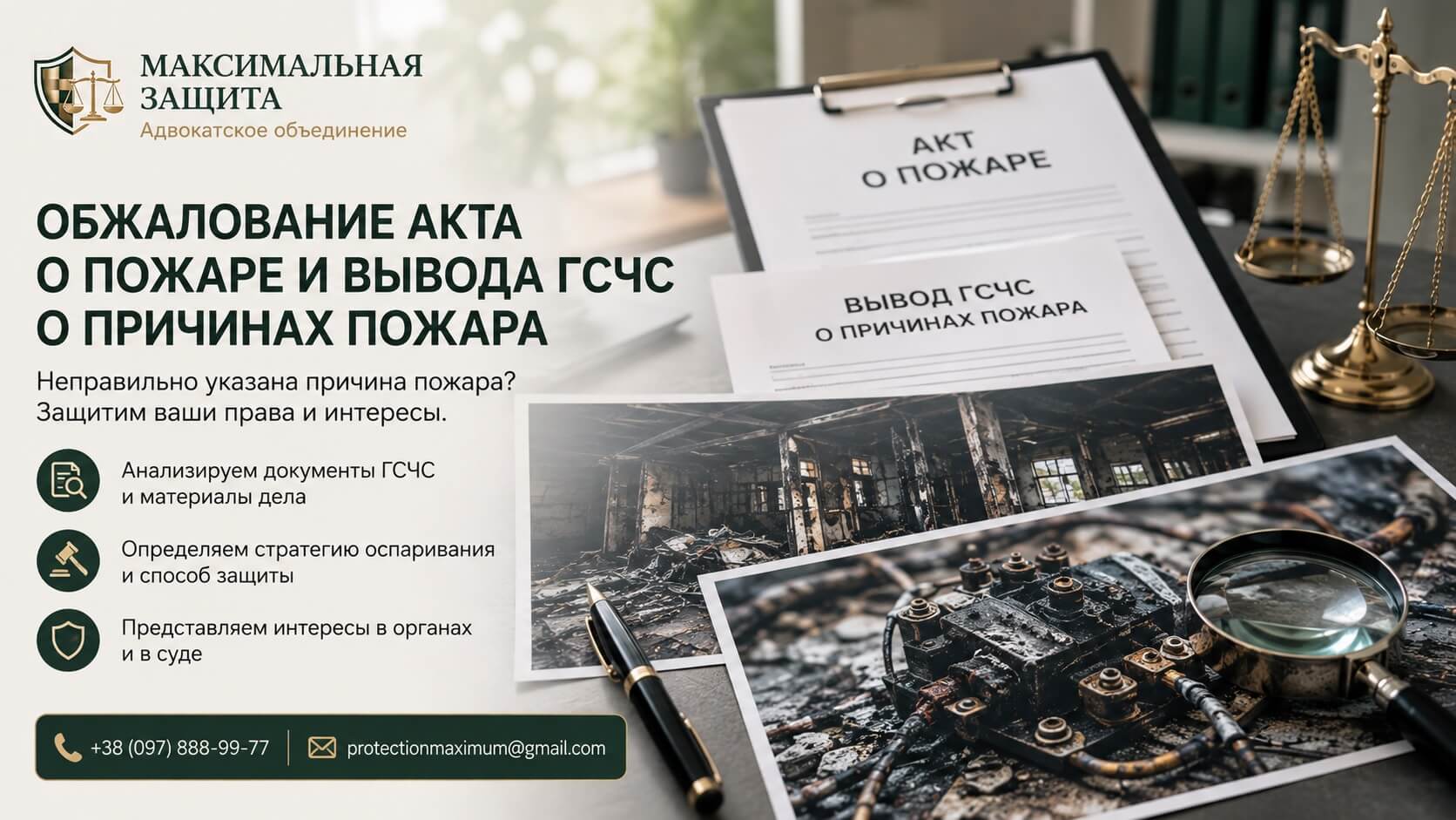 Документы и фото после пожара – обжалование заключения ДСНС